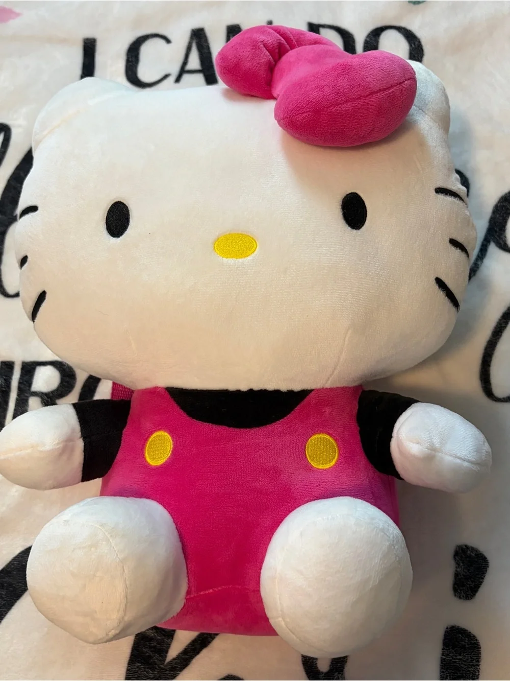 Hello Kitty Plush Backpack in White, Hot Pink & Yellow Accents